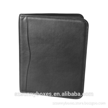 Multi-function Leather Pocket File Folder Bag With Note Pad Holder